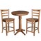 International Concepts Round 30 in Rd Top Pedestal Table, 2 Emily Counter Ht Stools, Distressed Oak, 30 in W, 30 in L, Wood K42-30RT-27B-S6172-2 - alternate 1